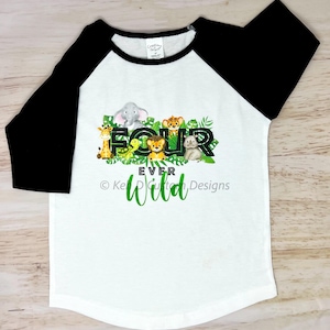 Four Ever Wild Birthday Shirt, Boys 4th Birthday Shirt, Jungle 4th Birthday Shirt, Boy Birthday Shirt, Jungle Themed Birthday Shirt