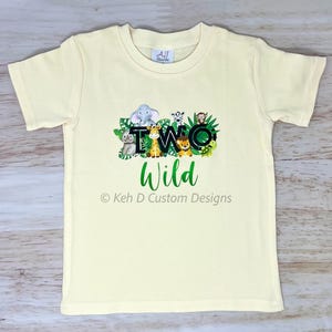 Two Wild Birthday Shirt, Boys&#39; 2nd Birthday Shirt, Jungle 2nd Birthday Shirt, Boy Birthday Shirt, Jungle Themed Birthday Shirt