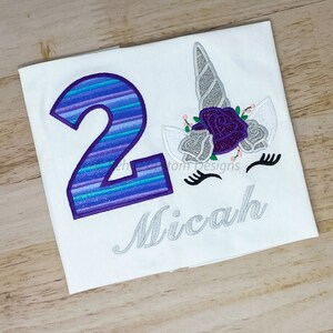 Unicorn Birthday Shirt, Girls Birthday Shirt, Unicorn Shirt, Personalized Shirt, Embroidered Shirt, Birthday Shirt, Unicorn Party Shirt