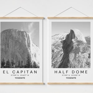 Set of 2 Half Dome and El Capitan Posters 15% OFF - Yosemite National Park print - Mountain art print - California - Wall art decor