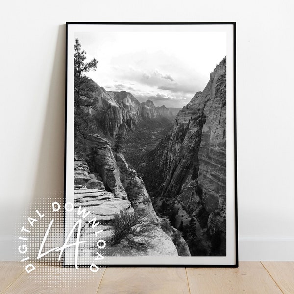DIGITAL Zion National Park Print - Utah Photo Print - National Park - Angels Landing - Mountains - Landscape photo - Wall decor - Art print