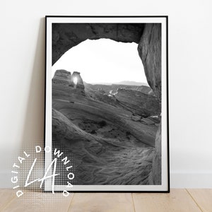 DIGITAL Arches National Park Print Black & White - Utah Arches Photo - Delicate Arch - Utah Landscape - Photo print - Wall art - Wall decor