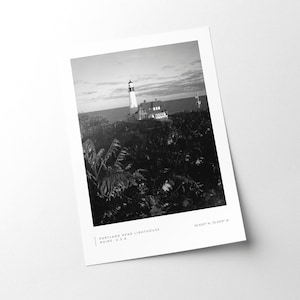 Maine Poster Print - Portland Head Lighthouse - Lighthouse print - Travel print - Maine Wall art - Cape Elizabeth Maine photo - Lighthouse