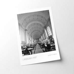 Boston Poster Print - Boston Wall Art - Boston Library photo - Boston Photography - Wall art decor - Travel print