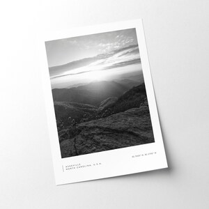 Blue Ridge Mountains Poster - Sunset photo - Mountain print - Asheville, North Carolina print - Craggy Gardens - Wall decor -  Nature print