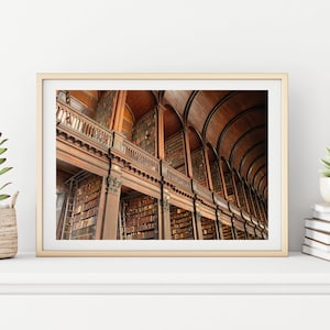 Dublin Ireland Travel Print - Europe Library Photo - Trinity Library Photo - Wall art decor - Books - Coffee shop photo