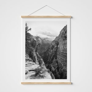 Zion National Park Utah Desert Print - Black & White - Utah Photo - Angels Landing - Desert Art Print - Landscape photo - Wall decor