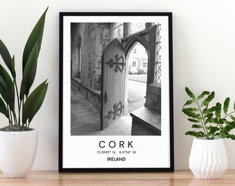 Cork Ireland Travel Poster - Door photography - Irish City Photo - Republic of Ireland  - Wall art decor - Door Wall art - Travel print