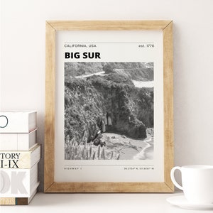Big Sur Travel Poster - Kalifornien USA Reisefotografie - Highway Route 1 Druck - Wandbild - Reisedruck - Küstendruck