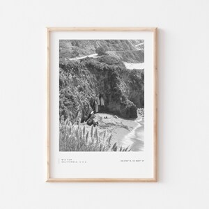 Big Sur Travel Poster - Kalifornien USA Reisefotografie - Highway Route 101 Druck - Wandkunst Foto - Reisedruck - Küstendruck