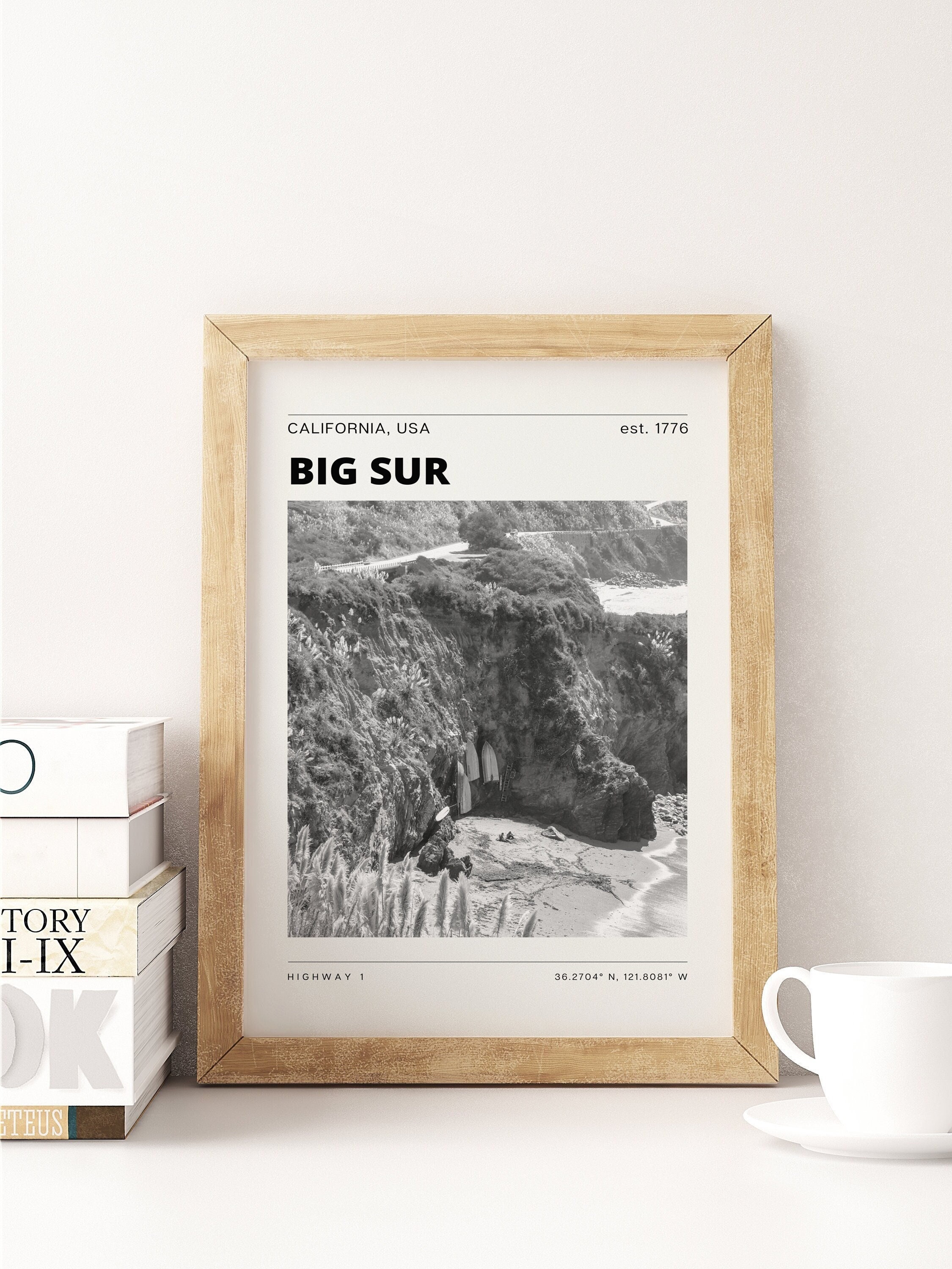 Big Sur Travel Poster - California USA Travel Photography - Highway Route 1 print - Wall art photo - Travel print - coastal print