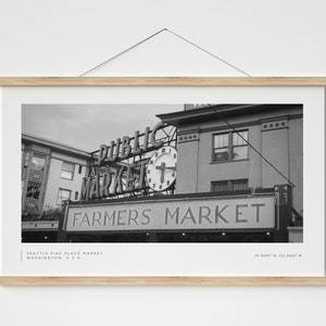 Seattle Pike Place Photo - Seattle print- Pike Place Print - Seattle Wall art - Seattle photo poster - Travel print - Seattle Photography