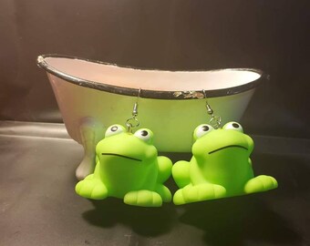 frog earrings etsy