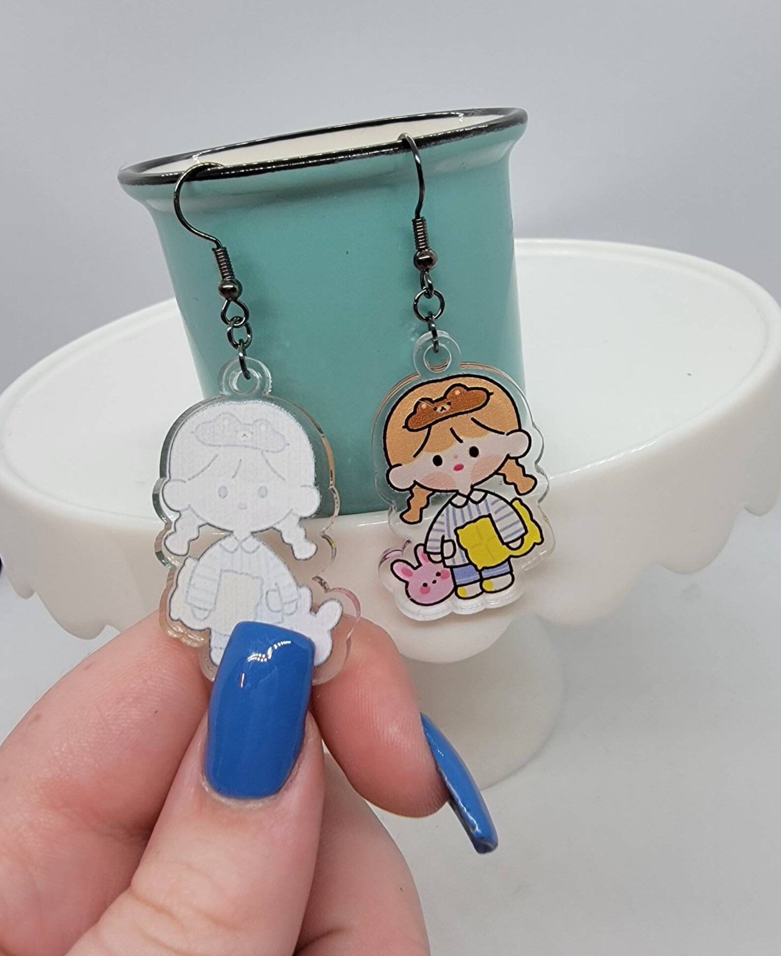 Character Girls Dangle Earrings Style Two Etsy