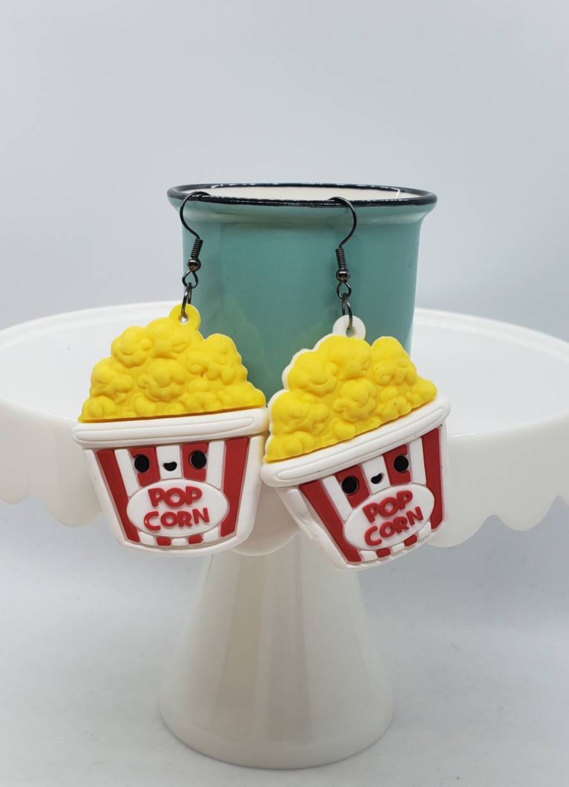 Happy Foods Dangle Earrings Popcorn Heavier Earrings Etsy