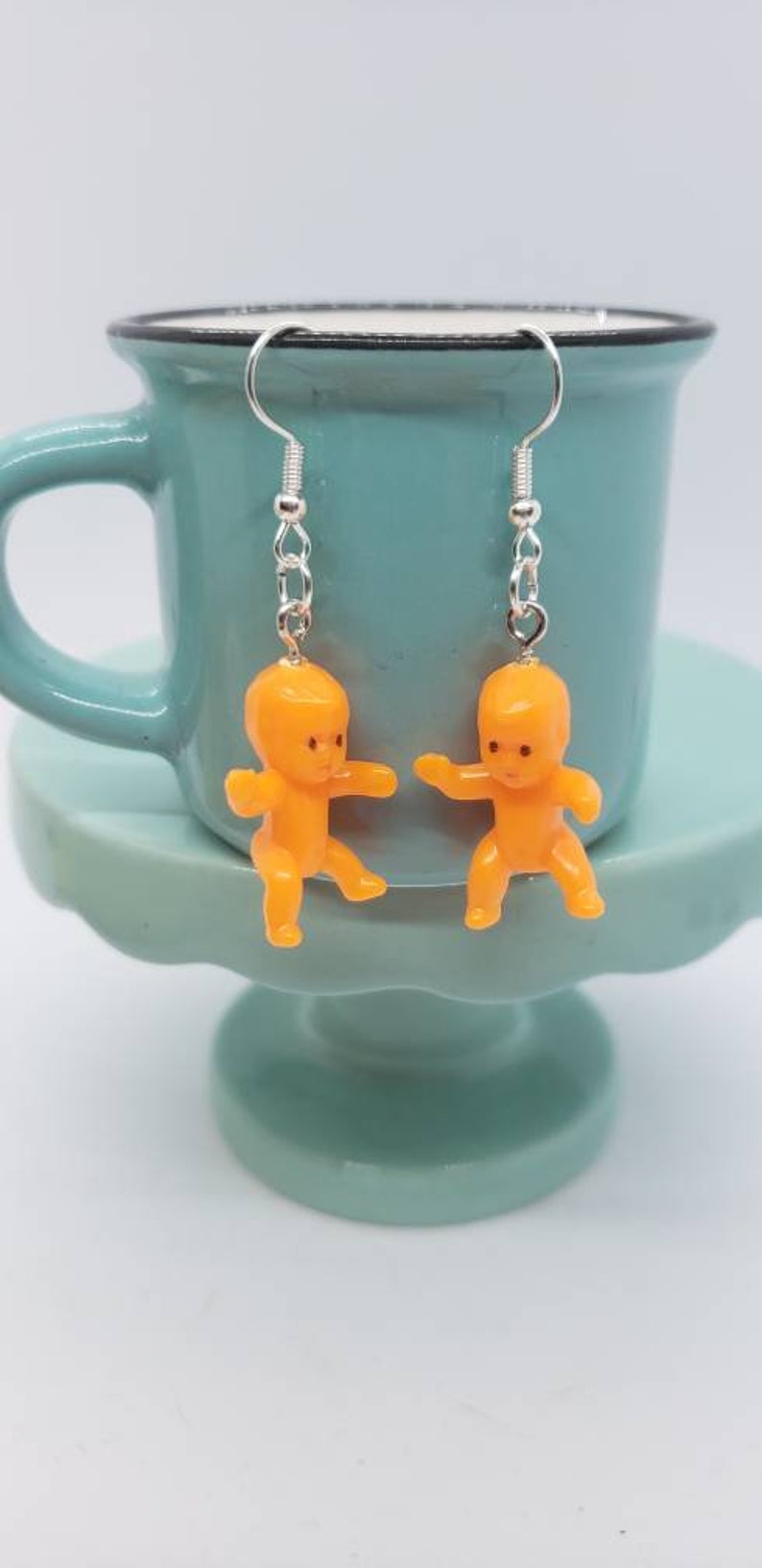 Tiny Baby Dangle Earrings Orange