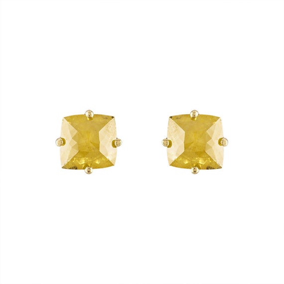 Estate 18K Yellow Gold Yellow Diamond Slice Studs