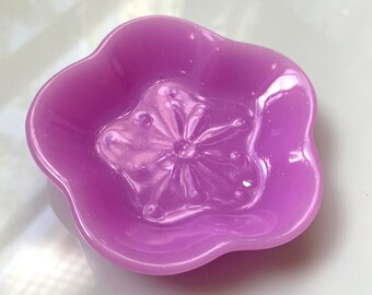 Ring Dish Trinket Catch All Black Glitter Cherry Blossom Dish Quirky Sakura Iridescent Nerdy Kawaii Pink Glitter Epoxy Resin