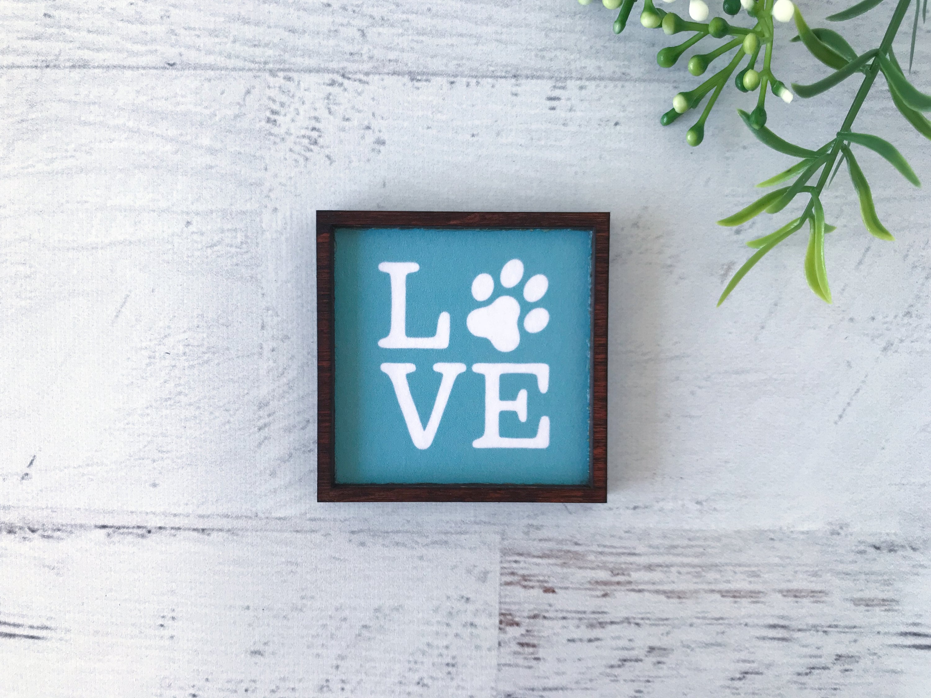 Wood Framed Miniature Sign | Farmhouse Type | Tiered Tray Décor | Handmade in U.S.A. - Love Paw Print