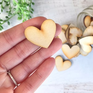 Set of 25 Miniature Wood Heart Cut Outs | DIY Crafts | Tiered Tray Décor | Handmade in U.S.A.