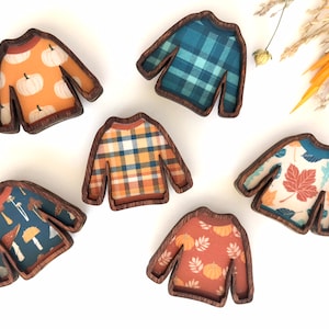 Wood Framed Miniature Sign | Farmhouse Type | Tiered Tray Décor | Handmade in U.S.A. - Extra Mini Fall Sweater With Magnet