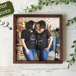 Your Photo Turned Into A Wood Framed Miniature Sign | Farmhouse Type | Tiered Tray Décor | Handmade in U.S.A.