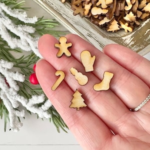 Extra Tiny Wood Christmas Cut Outs | Wood Confetti | DIY Crafts | Tiered Tray Décor | Handmade in U.S.A. - 2 Tablespoons