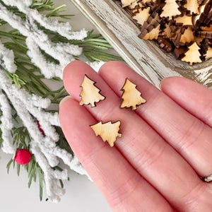 Extra Tiny Wood Christmas Tree Cut Outs | Wood Confetti | DIY Crafts | Tiered Tray Décor | Handmade in U.S.A. - 2 Tablespoons