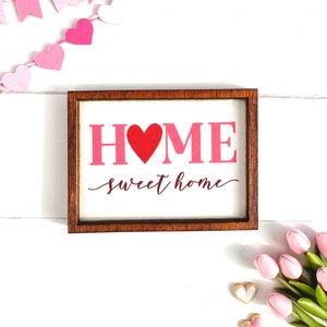 Wood Framed Miniature Sign | Tiered Tray Décor | Handmade in U.S.A. - Home Sweet Home