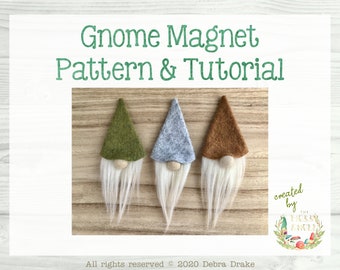 DIY Gnome Magnet Pattern and Tutorial - No Sew- Instant Download PDF - Commercial Use of Finished Gnome Allowed