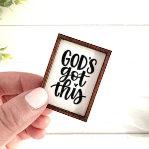 God's Got This Wood Framed Miniature Sign | Choose Your Size | Ornament + Magnet Option | Tiered Tray Décor | Handmade in USA 5.0 (17.1k)
