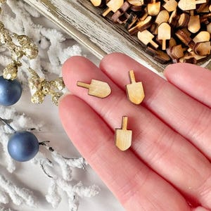 Extra Tiny Wood Dreidel Cut Outs | Wood Confetti | DIY Crafts | Tiered Tray Décor | Handmade in U.S.A. - 2 Tablespoons