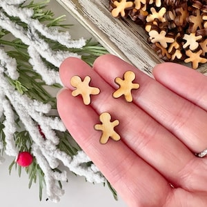 Extra Tiny Wood Gingerbread Man Cut Outs | Wood Confetti | DIY Crafts | Tiered Tray Décor | Handmade in U.S.A. - 2 Tablespoons