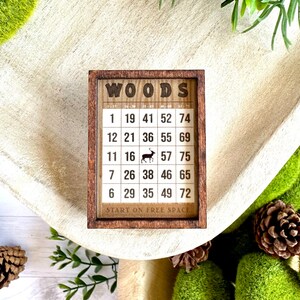 Enseigne miniature encadrée en bois | Ferme | Décor de plateau à plusieurs niveaux | Fabriqué à la main aux États-Unis - Woods Bingo Card