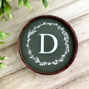 Custom Monogram Wood Framed Miniature Sign | Farmhouse Type | Tiered Tray Décor | Handmade in U.S.A.
