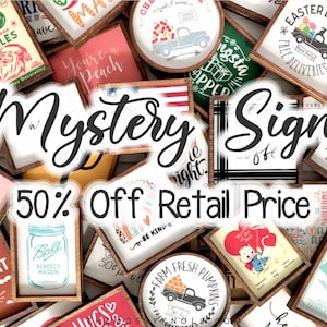 MYSTERY Wood Framed Miniature Sign | Tiered Tray Décor | Handmade in U.S.A. | Grab Bag | Discounted Signs 5.0 (17.1k)