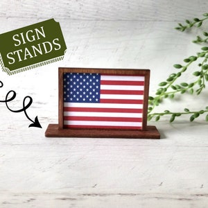 Sign Stand for Miniature Signs | Low Profile Stand | Tiered Tray Décor | Handmade in U.S.A.