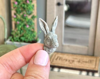 Miniature Hare Bust 1:12 Scale | Dollhouse Garden Décor | Handmade in U.S.A.
