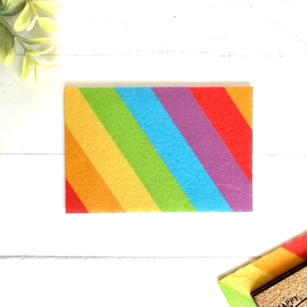 Miniature Rainbow Doormat Rug | Dollhouse Doormat | Tiered Tray Decor | Handmade in U.S.A.