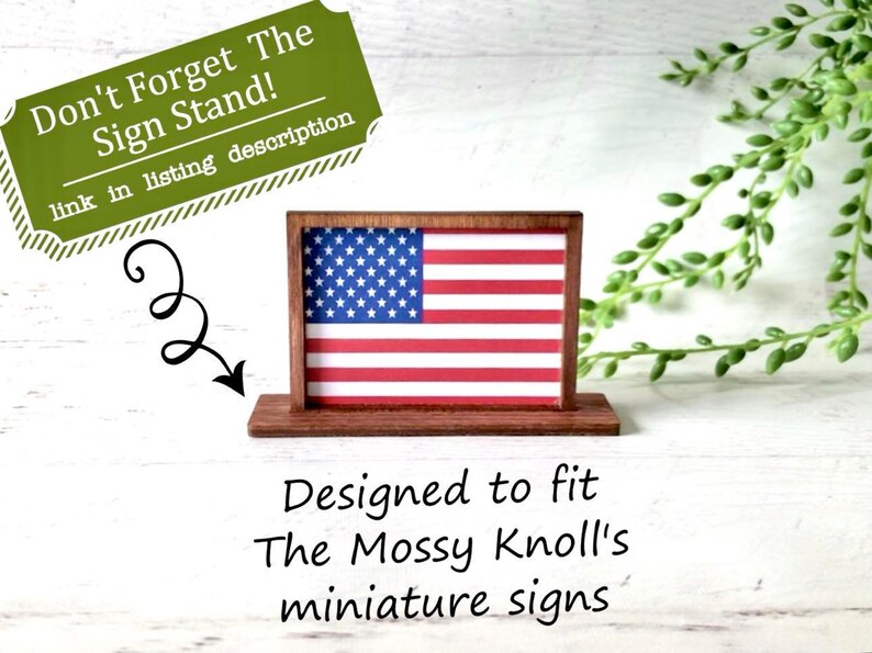 Wood Framed Miniature Sign Tiered Tray Décor Handmade in U.S.A. Ornament Option Boho Floral Sun image 6