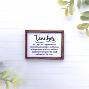 Wood Framed Miniature Sign | Farmhouse Type | Tiered Tray Décor | Handmade in U.S.A. - Definition Of A Teacher 5.0 (17.1k)