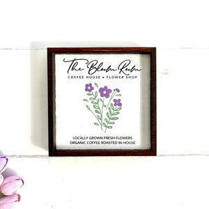 Wood Framed Miniature Sign | Farmhouse Type | Tiered Tray Décor | Handmade in U.S.A. - The Bloom Room • Coffee House • Flower Shop