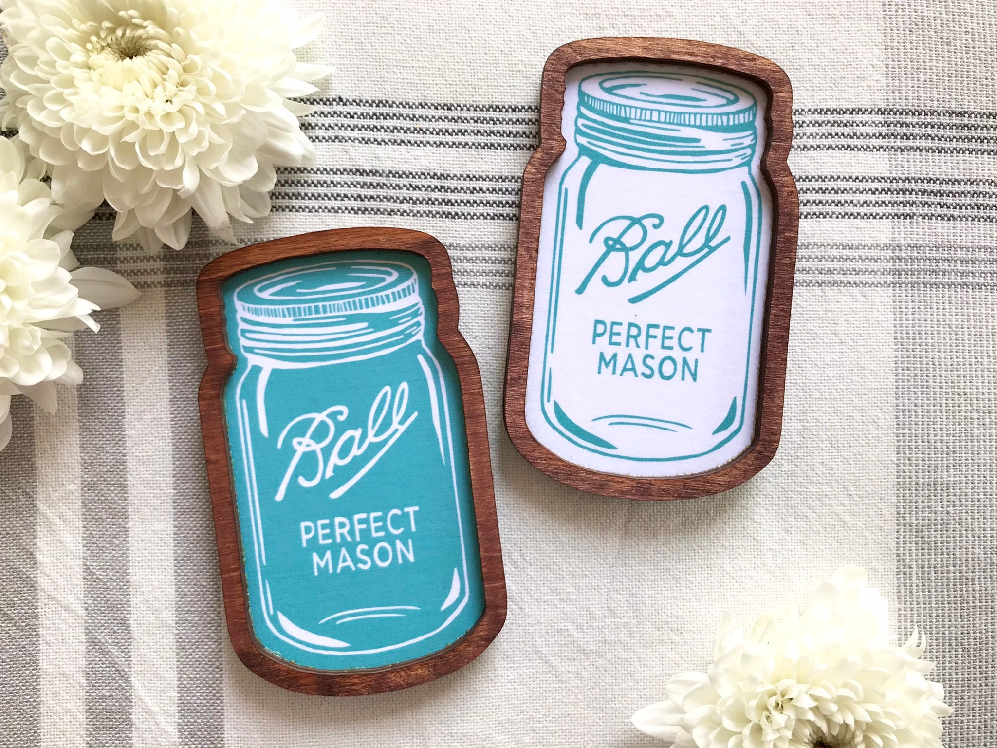 Mason Jar Sign 6 x 3-1/2-inch, Pack of 3 Wooden Cutouts Unfinished