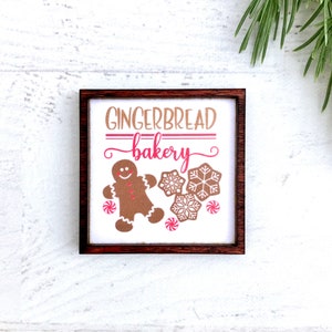 Wood Framed Miniature Sign Tiered Tray Décor Ornament Option Handmade in U.S.A. Gingerbread Bakery image 5