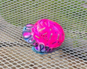Custom Airbrushed Baseball/Softball Helmet: Ice Cream Drip Design
