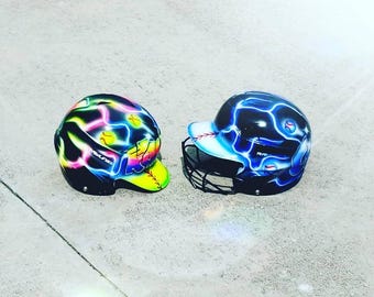 Custom Airbrushed Baseball Softball Helmet: FREE SHIPPING