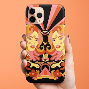 Psychedelic Trippy Phone Case available iPhone 16e 16 15 14 13 12 11 Samsung Galaxy S25 S24 S23 S22 Ultra S21 S20 MagSafe case groovy retro