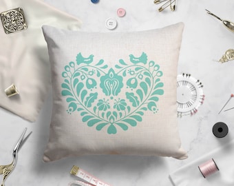 Hungarian Embroidered Pillow Case 48x48cm Transylvanian Traditional \u00cdr\u00e1sos Folk Cushion Cover Folk Art Gift 19x19 Inch