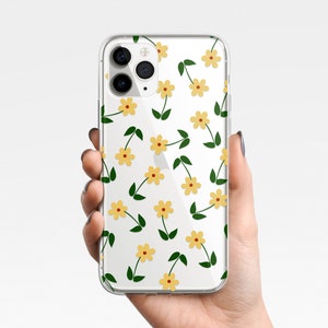 Wild Flowers Aesthetic Phone Case iPhone 16e 16e 16 15 14 13 12 11 Samsung Galaxy S25 S24 S23 S22 klare Hülle TPU Hybrid Cottagecore Frühlingsgeschenk