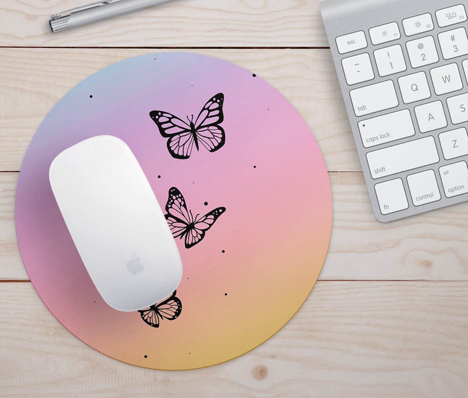 Rainbow Butterfly Mouse Pad Pattern Office Gift Mouse Mat Etsy